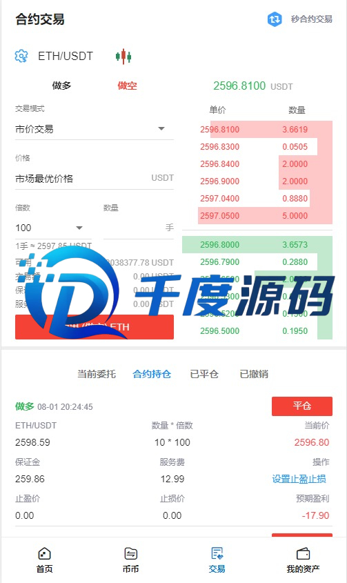 经典版多语言交易所/平台币交易所/杠杆币币秒合约交易所源码